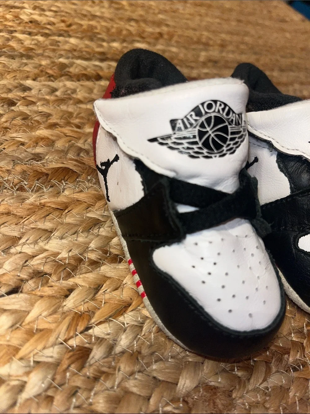 Air Jordan Infant 3c Sneakers in White, Black & Red Accent